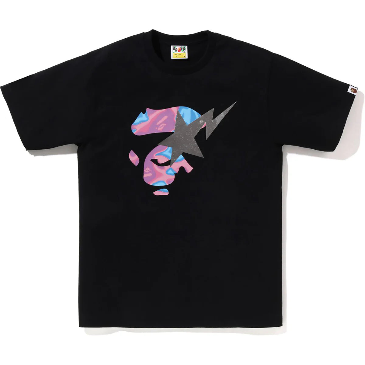 BAPE LIQUID CAMO FACE STA TEE (BLACK)