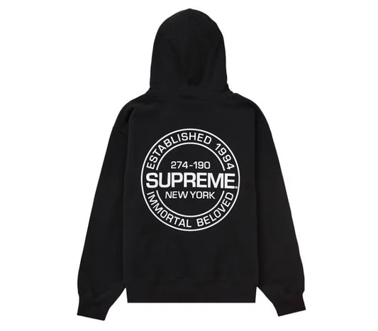 SUPREME Immortal Circle Logo Hooded Sweatshirt (Black)