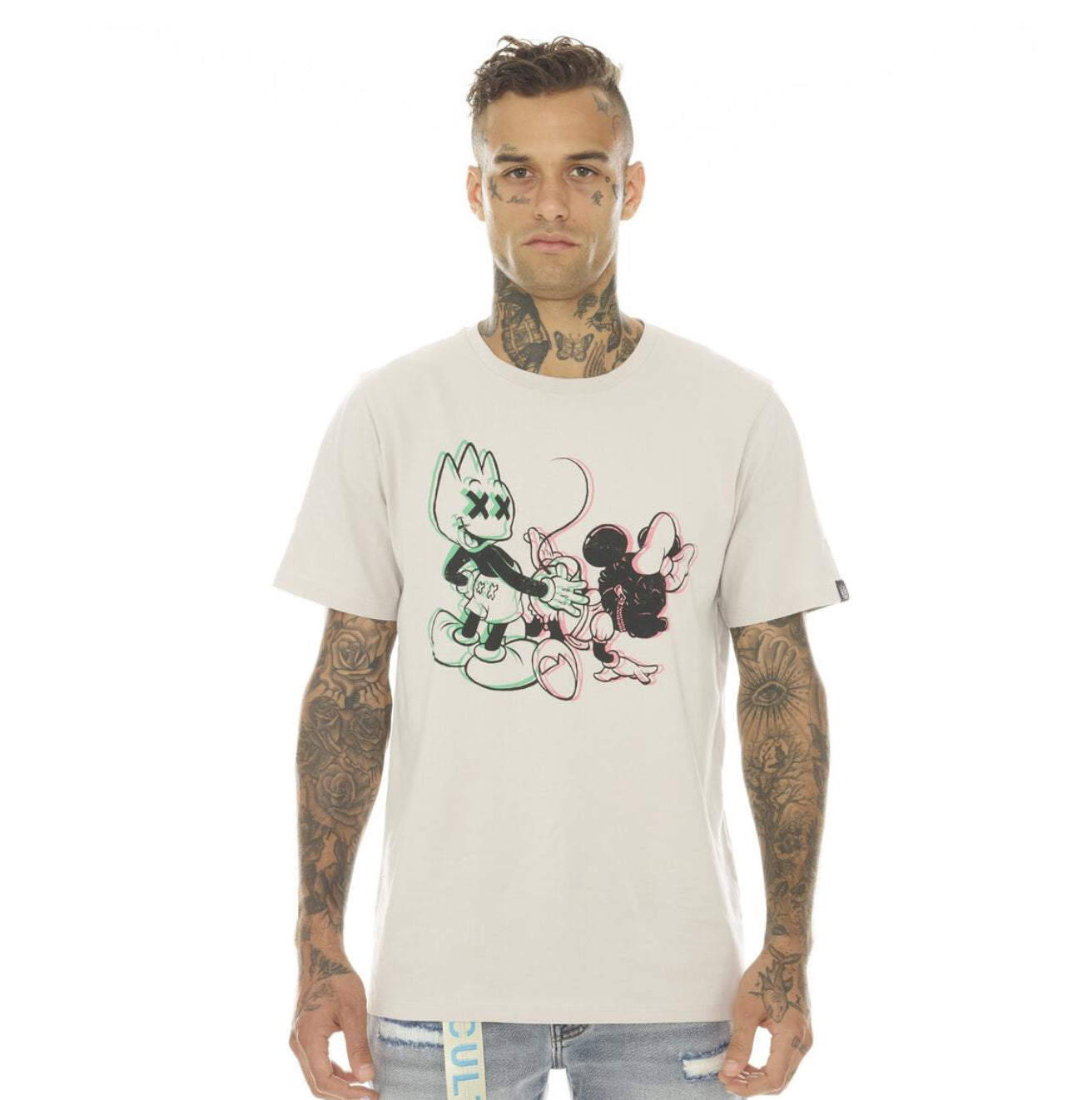 CULT Short Sleeve Crew Neck Tee “BAD BOY MICK” (silver grey)