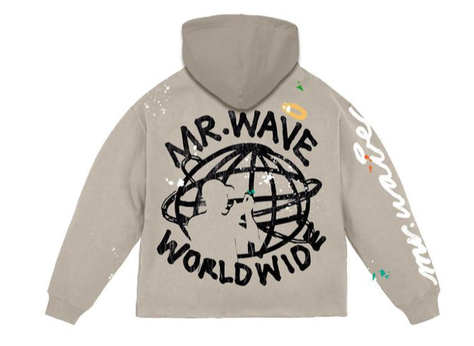 MR.WAVE Wave World Crop Hoodie (beige)