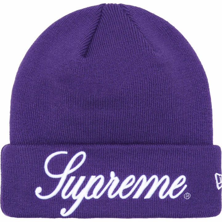 SUPREME New Era Script Beanie (purple)