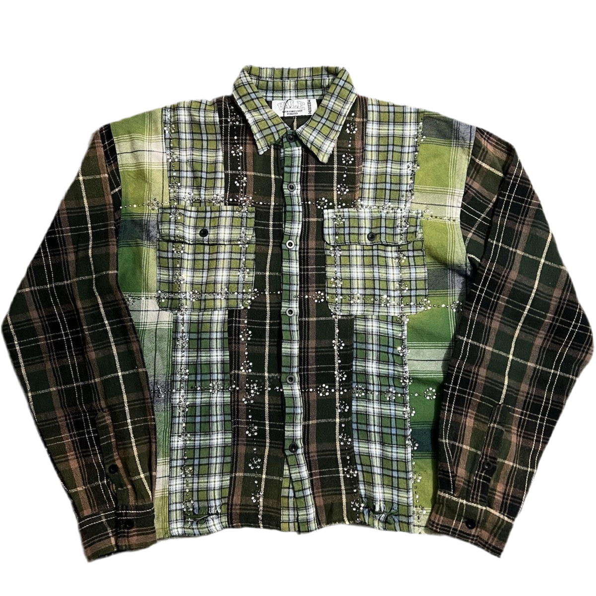 Vale Forever Rhinestone Flannel Olive/Brown