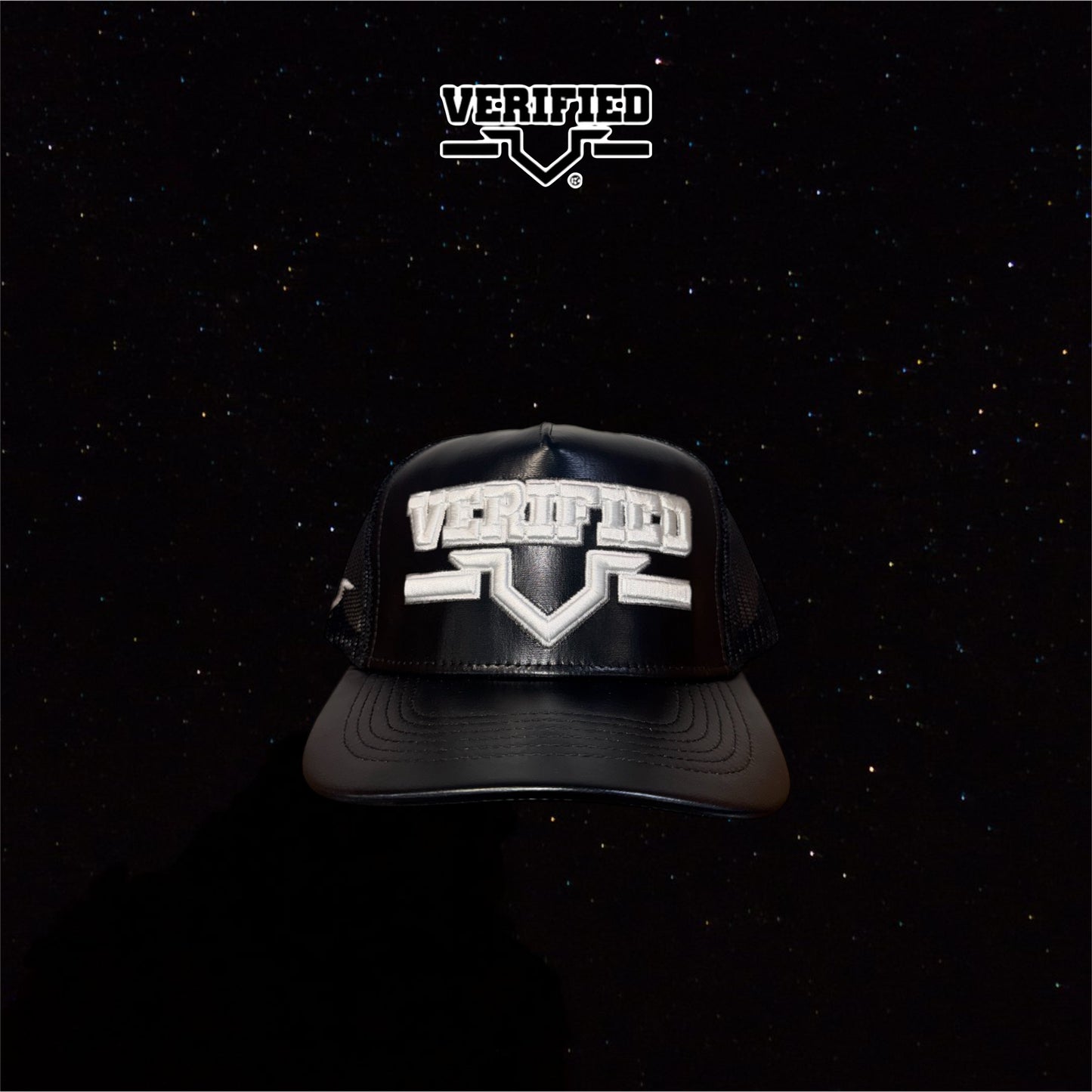 VERIFIED BLACK AND WHITE LEATHER HAT