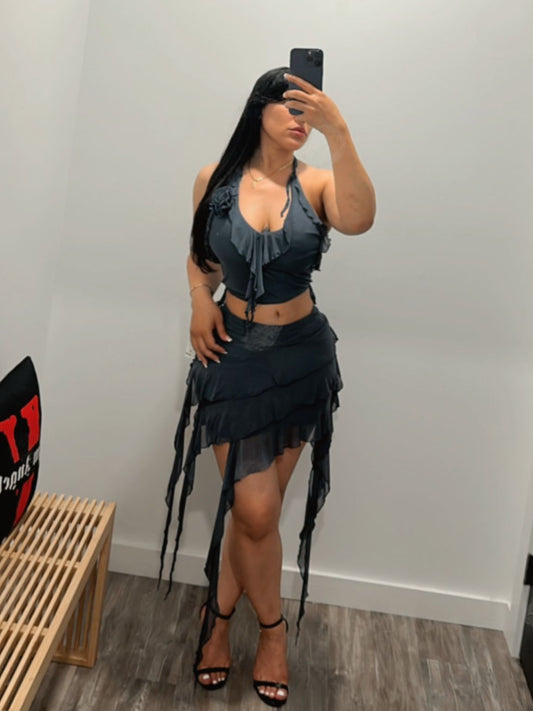 Vogue WOMEN’S Dreams Mini Skirt Set GREY