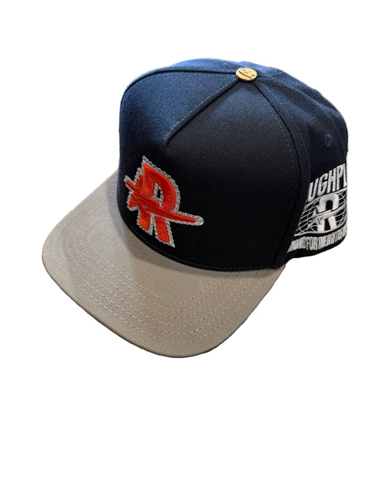 ROUGHPLAY Black and Grey Orange Logo Hat