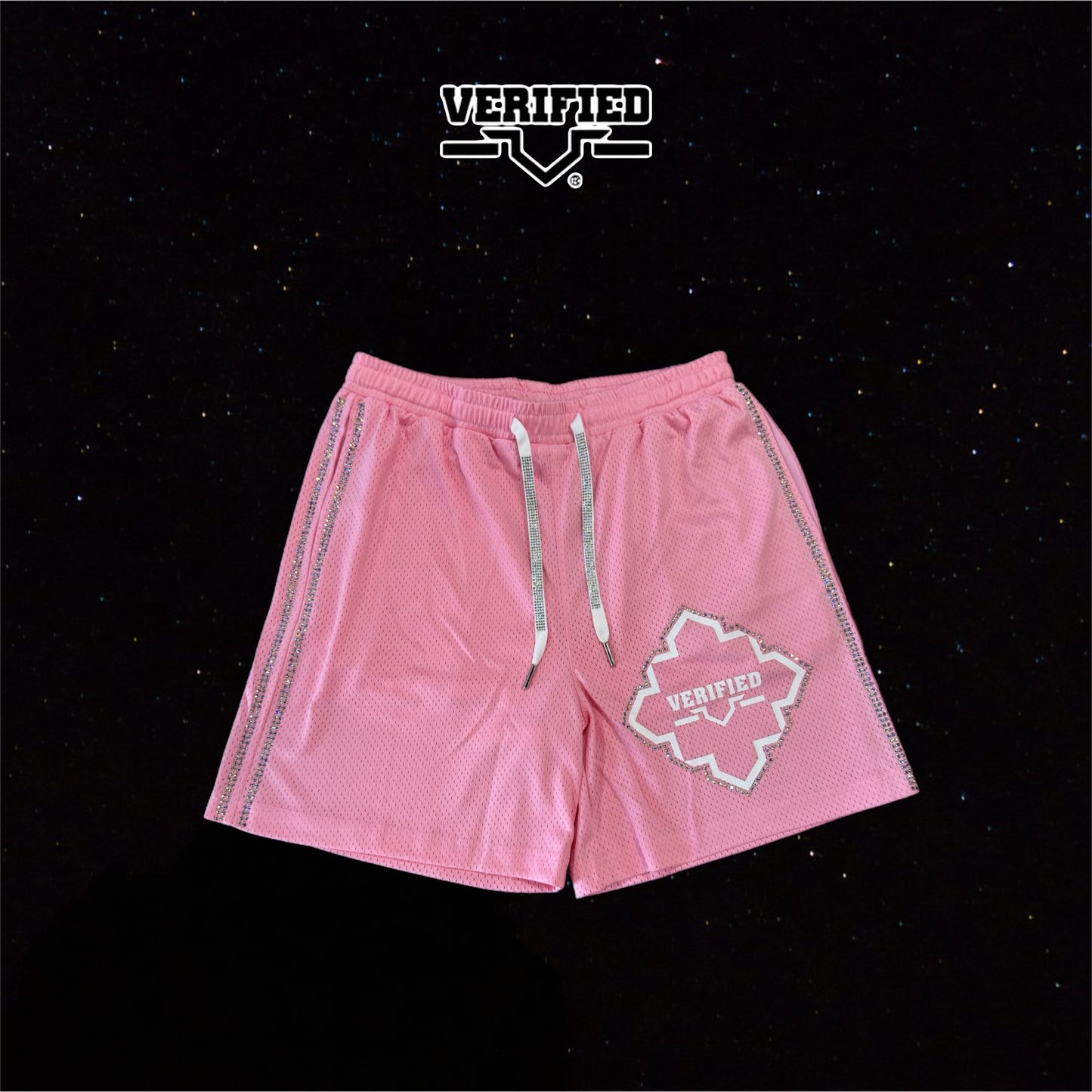 VERIFIED Rhinestone Shorts (pink)