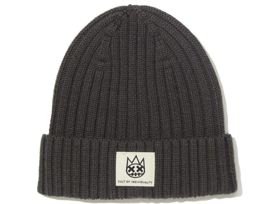 CULT Shimuchan Logo Knit Hat (vintage charcoal)