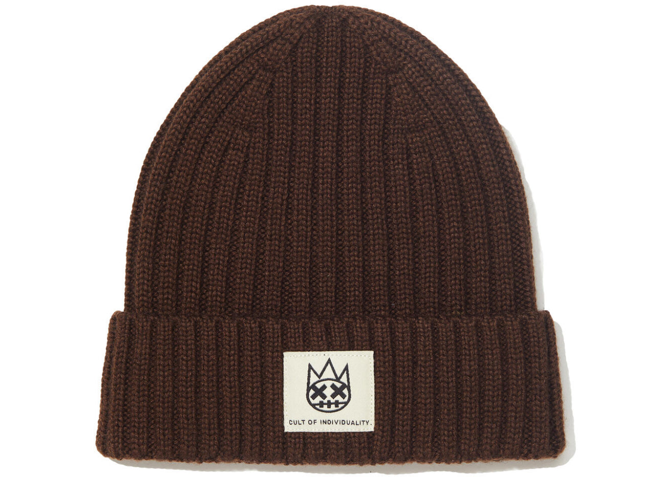 CULT Shimuchan Logo Knit Hat (vintage brown)