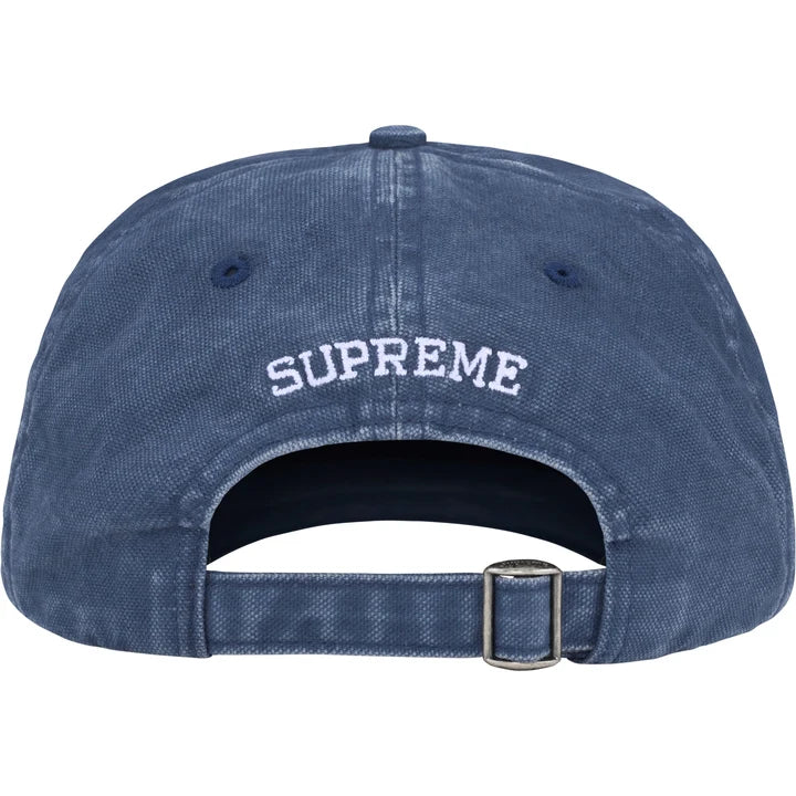 SUPREME Washed Canvas S Logo 6-Panel Navy