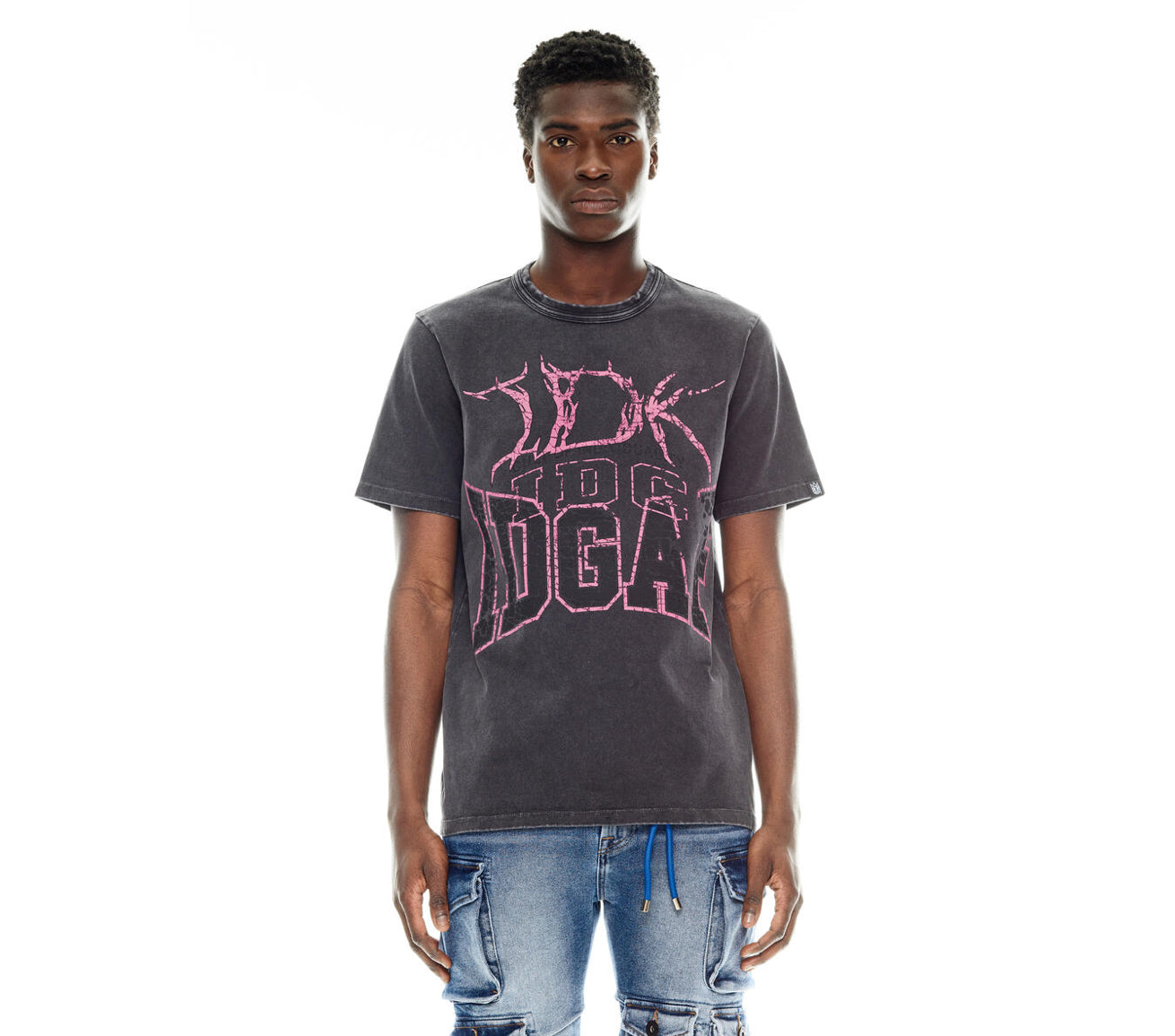 CULT Short Sleeve Crew Neck Tee “IDK IDC IDGAF” (charcoal black)