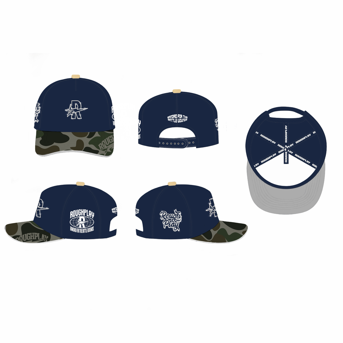 ROUGHPLAY CAMO SNAPBACK (NAVY)