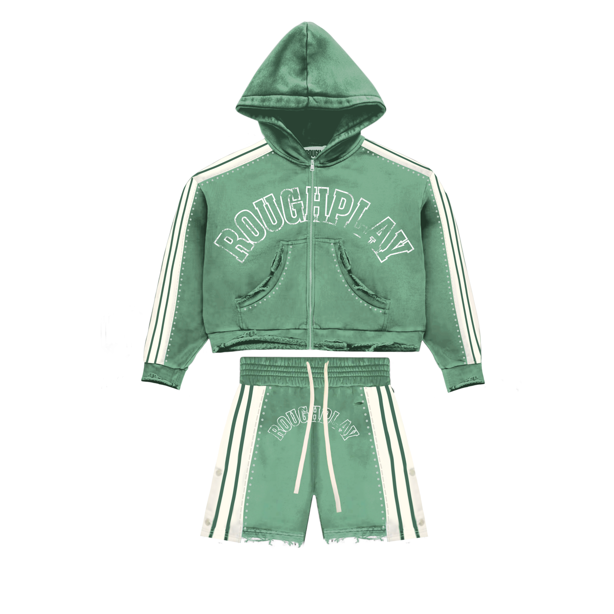 ROUGHPLAY STRIPE SHORT SET (GREEN)