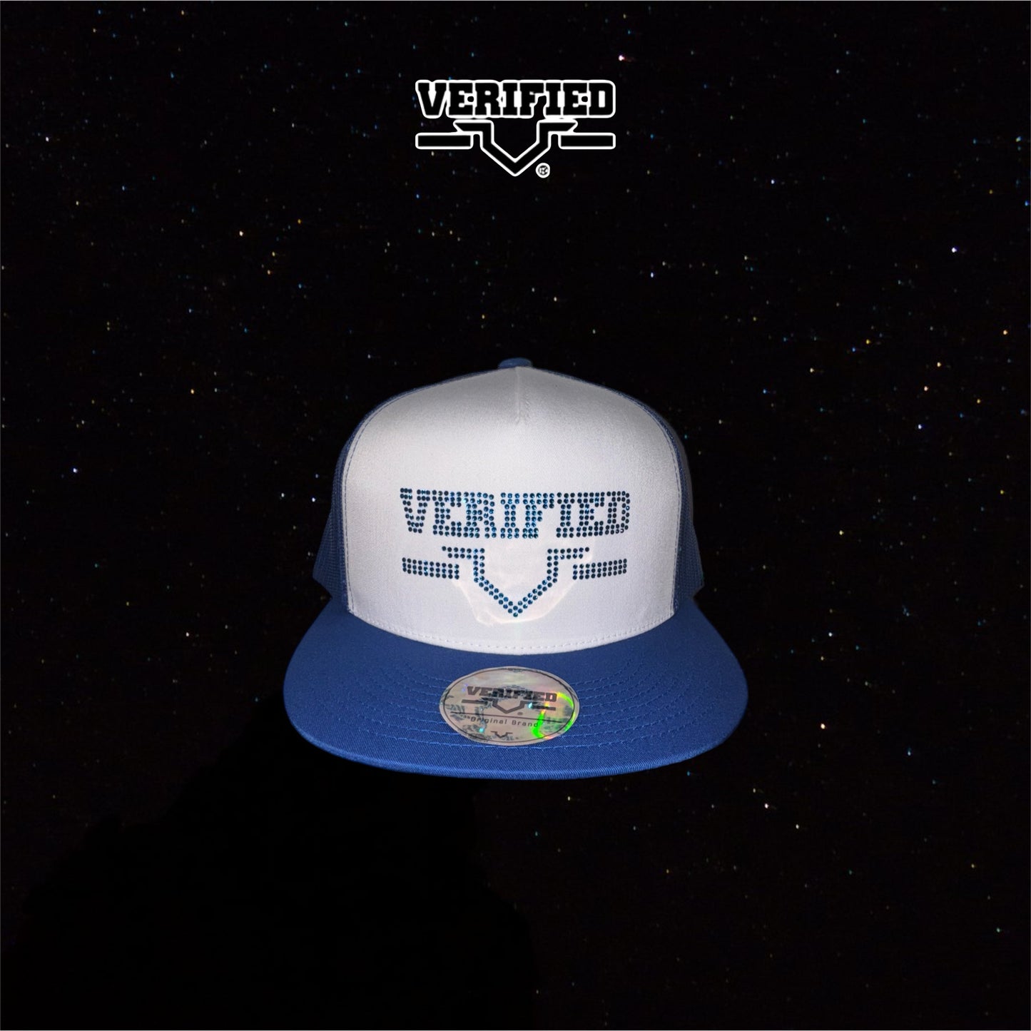 VERIFIED BLUE RHINESTONE HAT