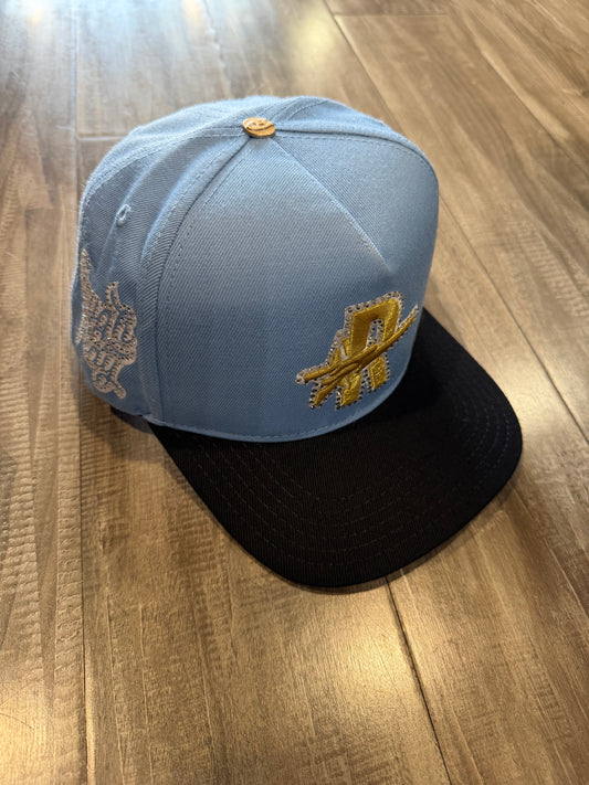 ROUGHPLAY Blue and Black Yellow Logo Hat