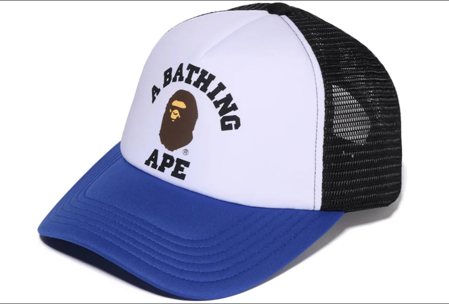 BAPE COLLEGE MESH CAM-BLACK/BLUE HAT