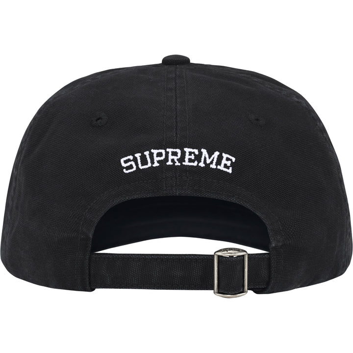 SUPREME Washed Canvas S Logo 6-Panel Black