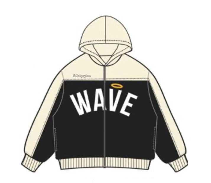 MR.WAVE Distressed Wave Hoodie (black)