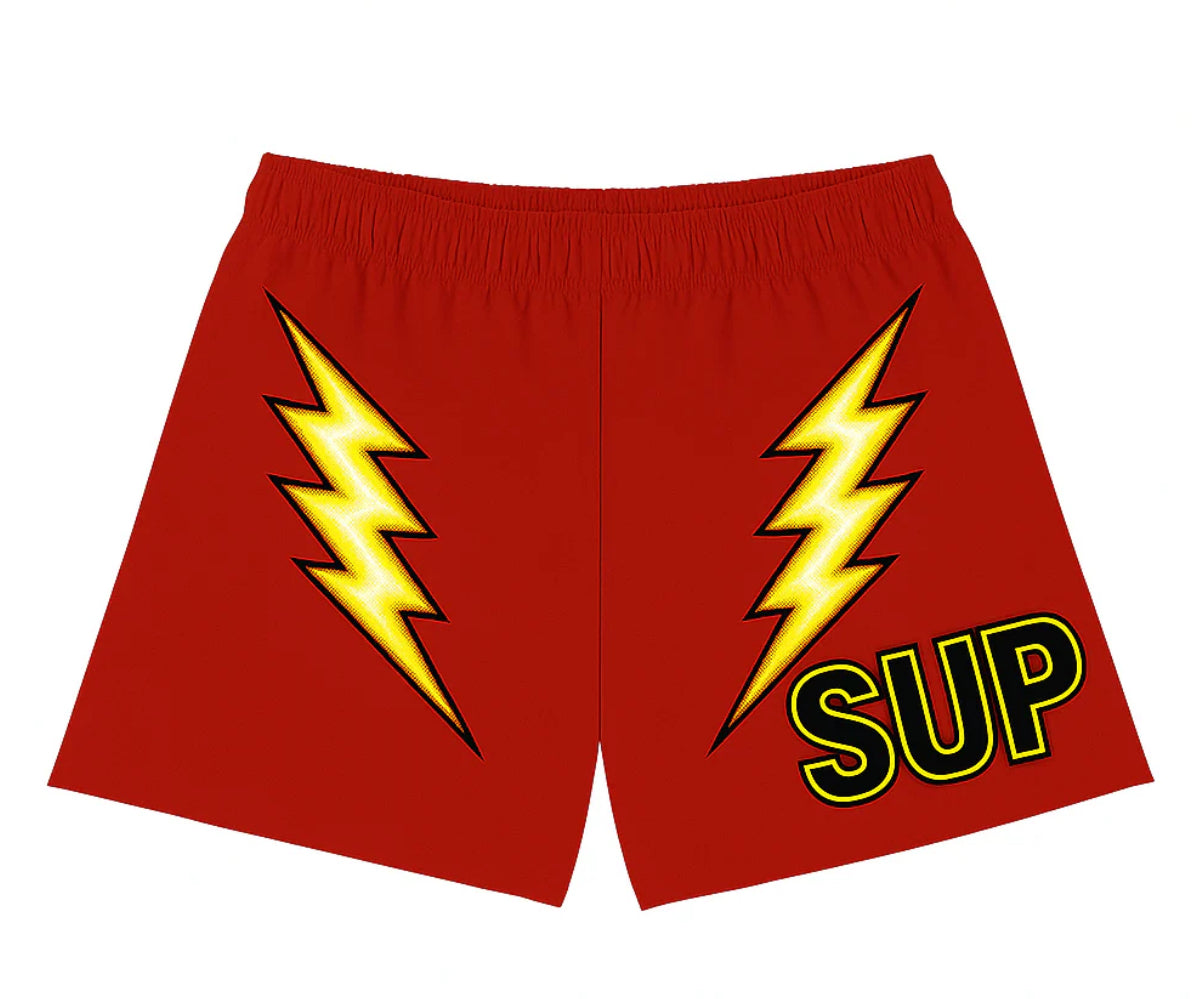 SUP Bolt Red Yellow Shorts