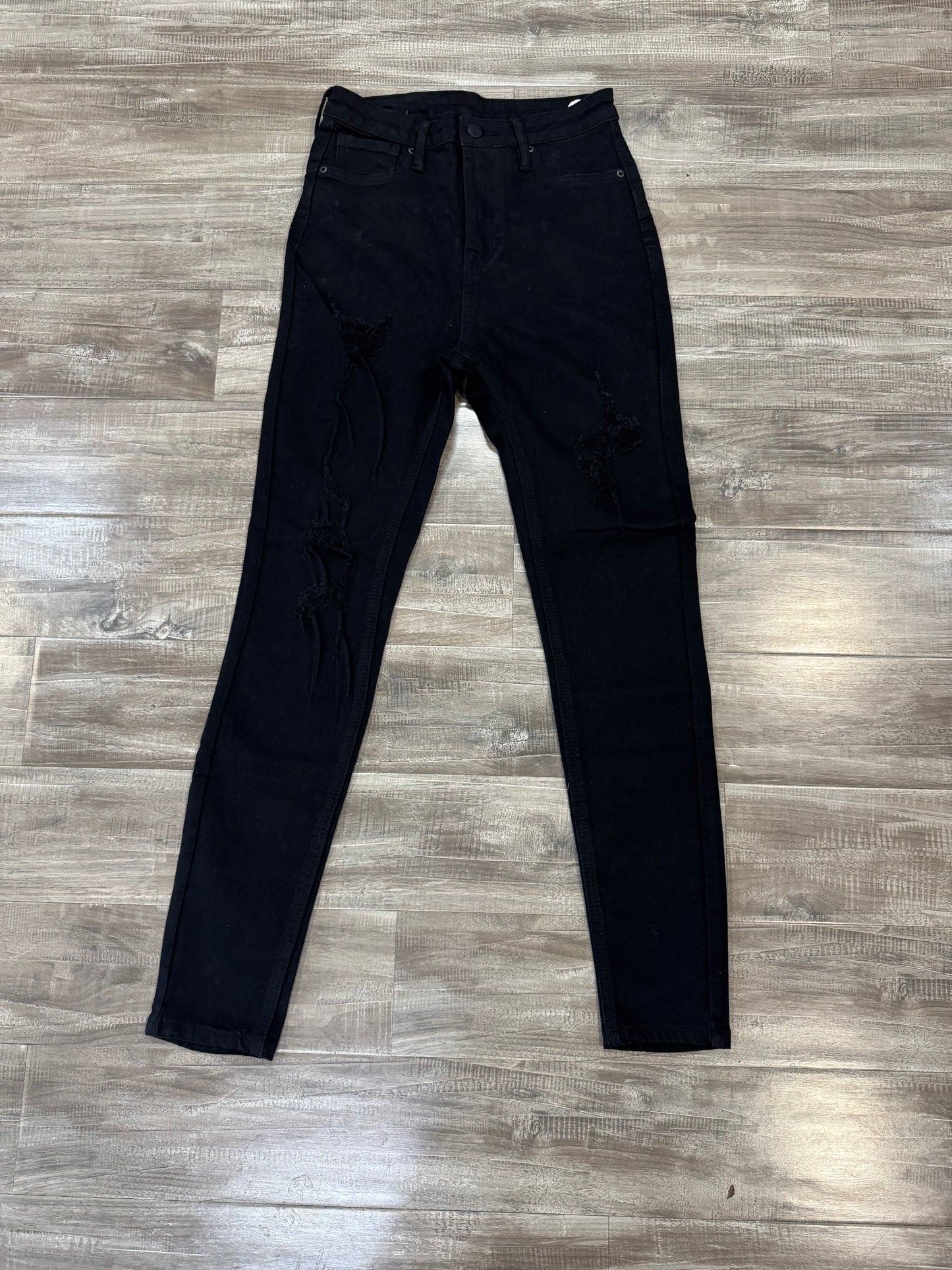 Vogue WOMEN’S Ripped High Rise Stretch Skinny Jeans - Black