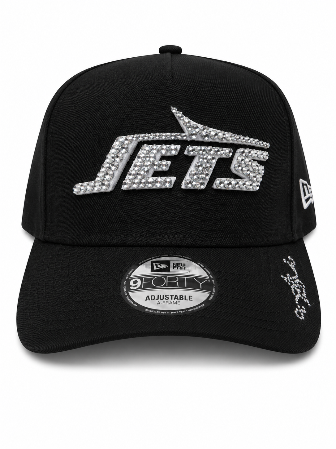 Polanco Caps New York Jets Iced-Out Black Logo Hat