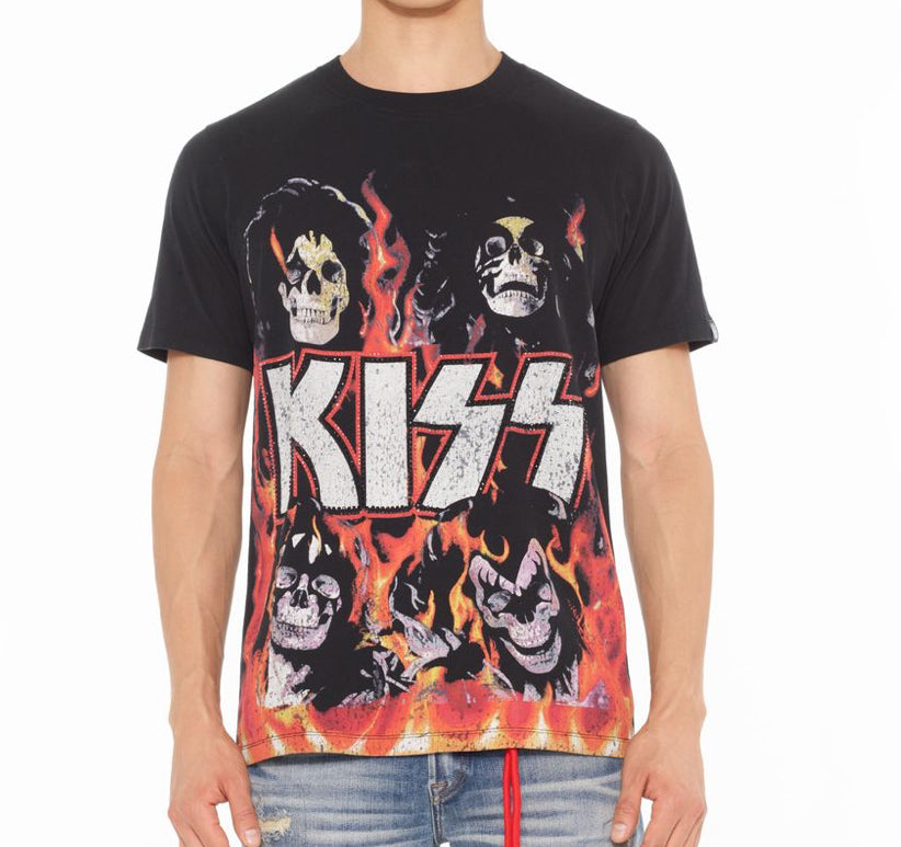 Cult Sleeve Crew Neck Tee (KISS HELLFIRE)