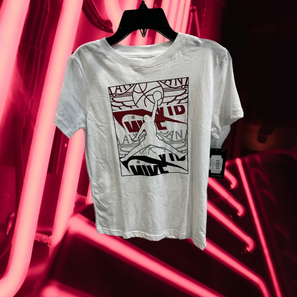 JORDAN BOYS WHITE “RED/GREY AIR” TEE