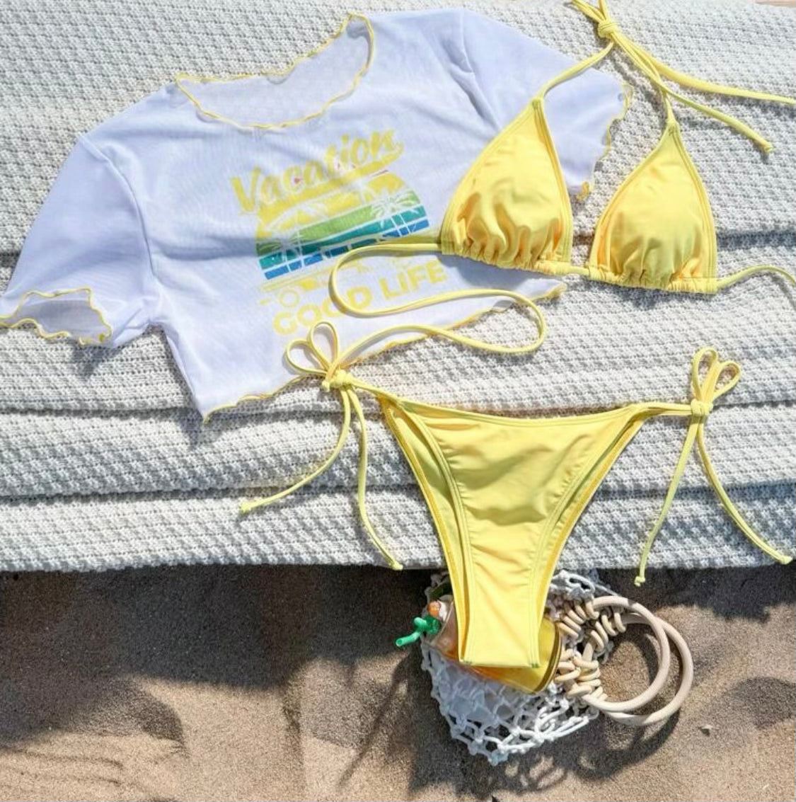 WOMEN’S Yellow Bathing Suit w/ Top