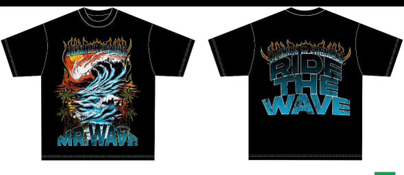 MR.WAVE T-Shirt BLACK W DESIGN