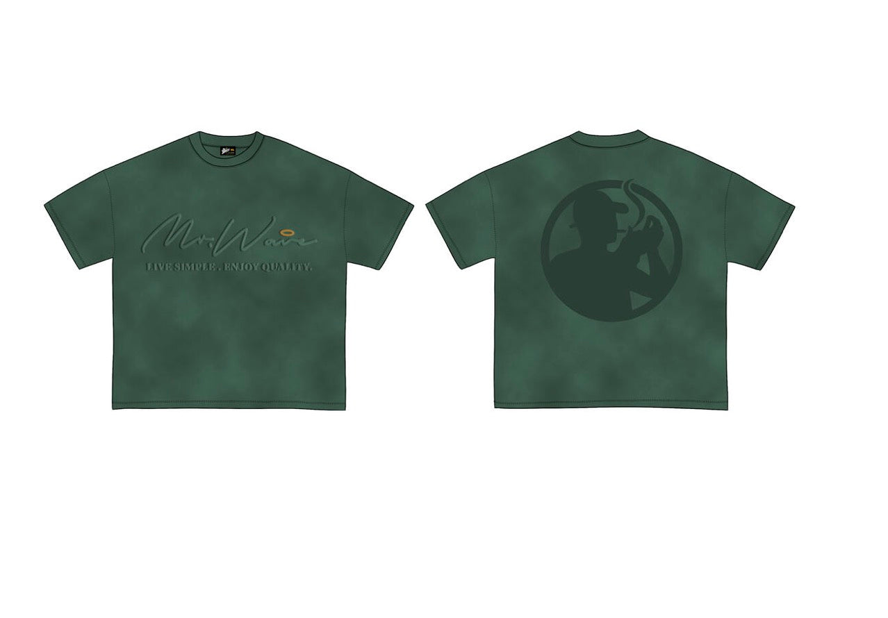 MR.WAVE Embossed Green T-Shirt