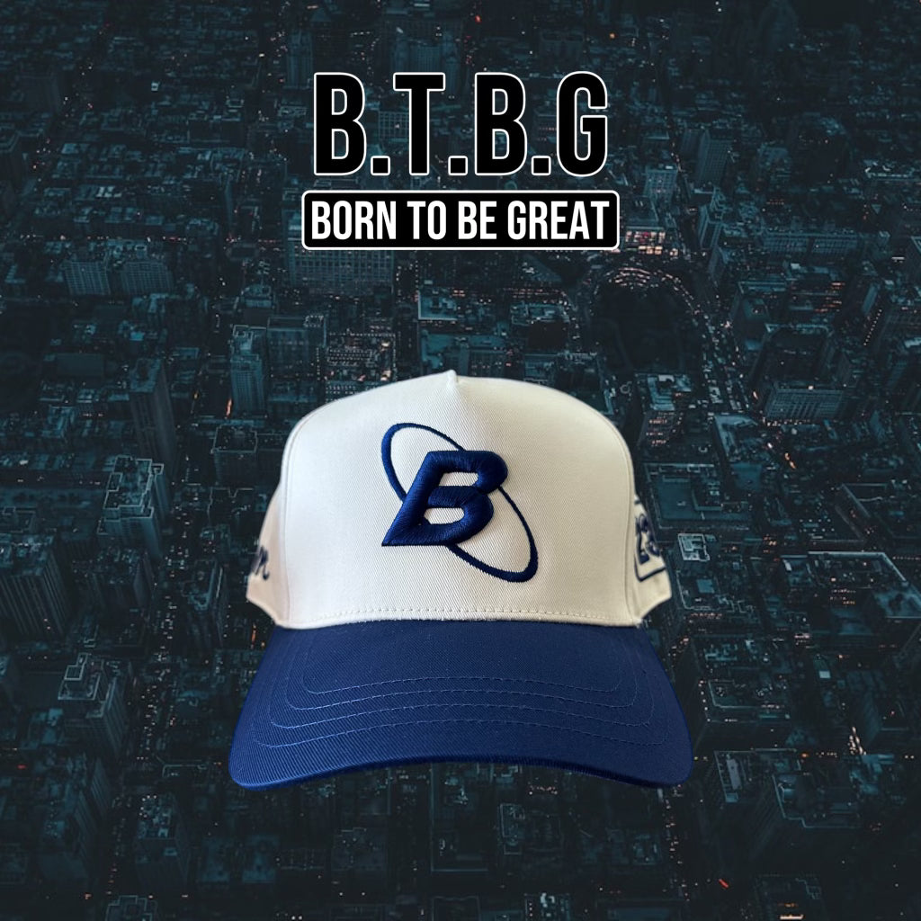 BTBG THE CITY "NASA" BEIGE AND NAVY BLUE SNAPBACK
