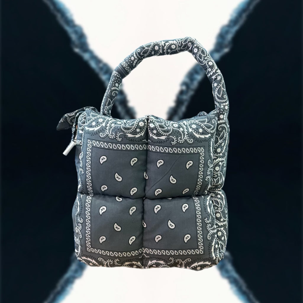 KARMA LARGE BANDANA PUFFER BAG GRAY