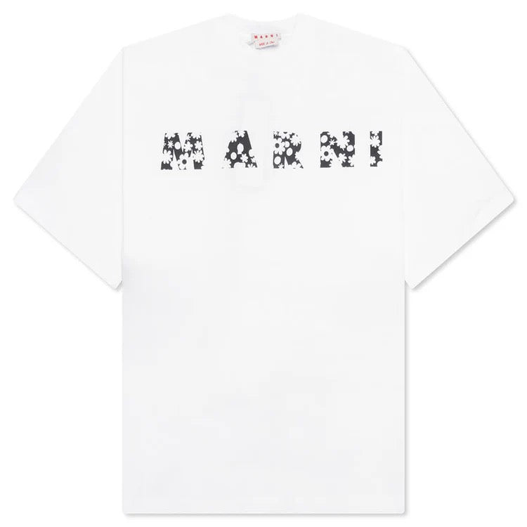 Marni Relaxed Fit Logo T-Shirt 'Lily White'