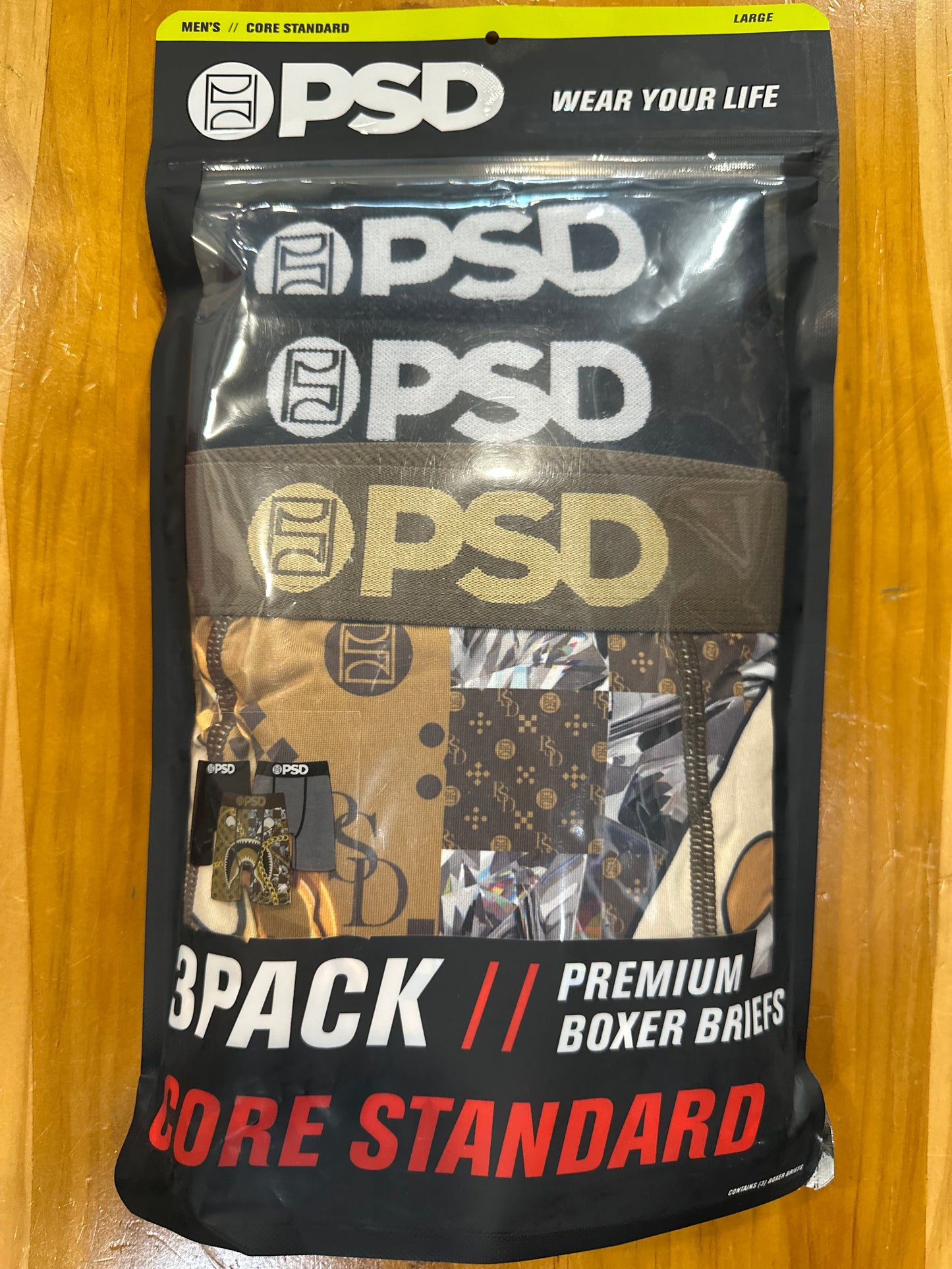 PSD Boxer Briefs 3 Pack (Brown,Grey,Black)