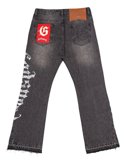 Godspeed OG Logo Flared Denim (Grey Wash)