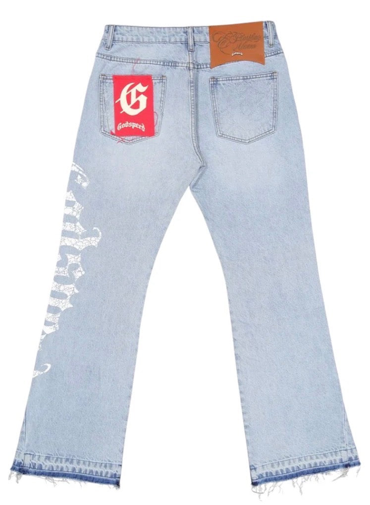 Godspeed OG Logo Flared Denim Printed (Blue)
