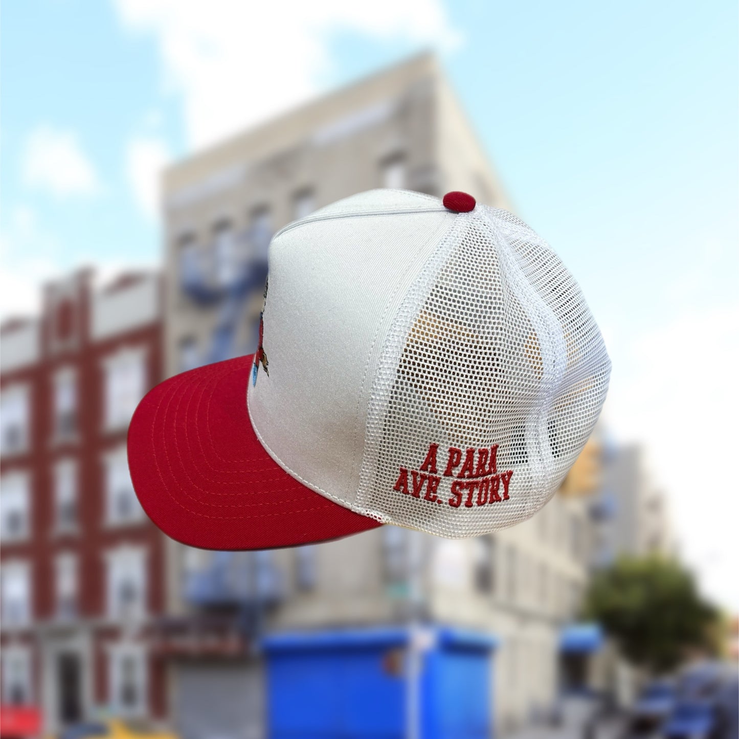 RICH BANKS WHITE AND RED TRUCKER HAT