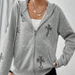 Hoodie Rhinestone Cross (grey)