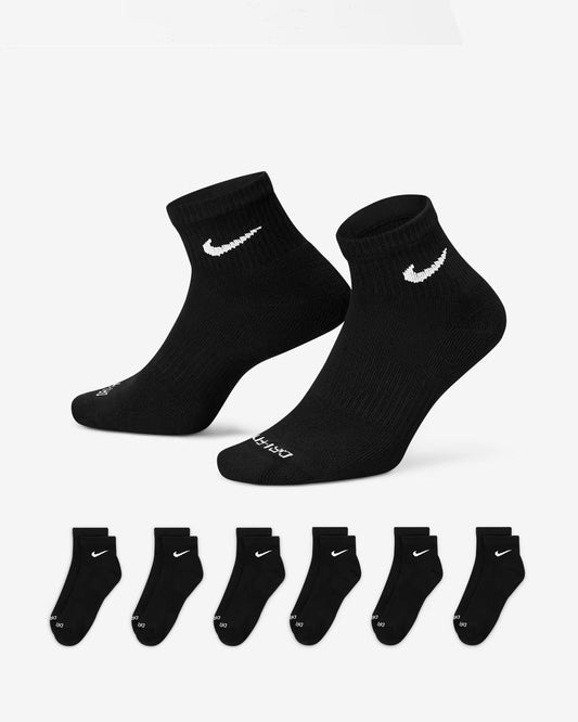 NIKE 6 Pack Black Ankle Socks