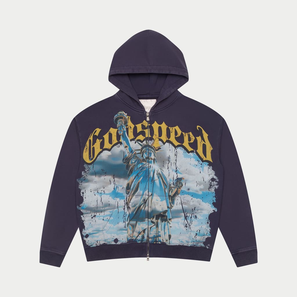 GODSPEED Chrome Liberty Zip Hoodie (navy)