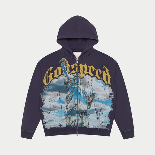 GODSPEED Chrome Liberty Zip Hoodie (navy)