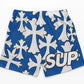 SUP Crosses Royal Blue and White Shorts