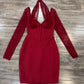 Vogue WOMEN’S RED MESH LONG SLEEVES CORSET DRESS