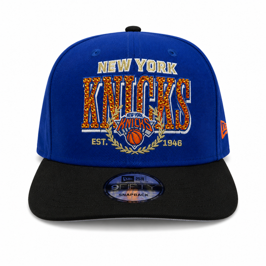 POLANCO-CAPS New York Knicks Iced-Out Blue Hat
