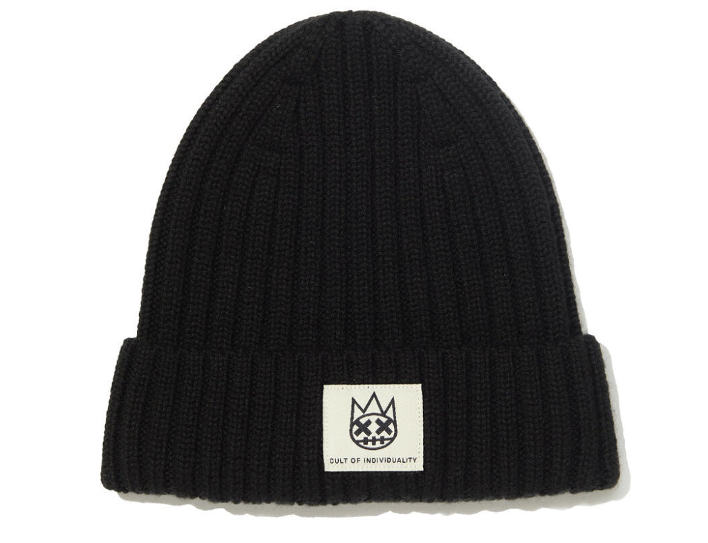 CULT Shimuchan Logo Knit Hat (vintage black)