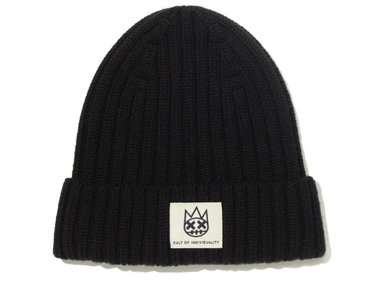 CULT Shimuchan Logo Knit Hat (vintage black)