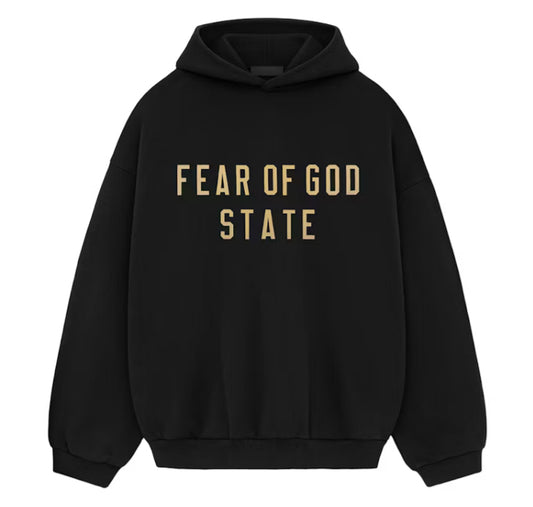 ESSENTIALS Black and Gold “State” Hoodie