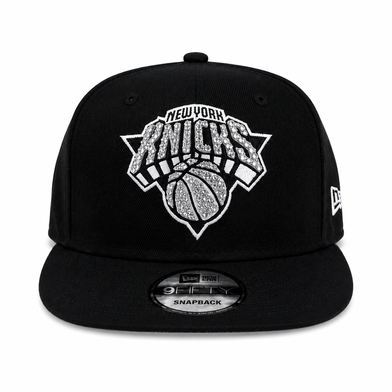 Polanco Caps New York Knicks Iced-Out Black Logo Hat