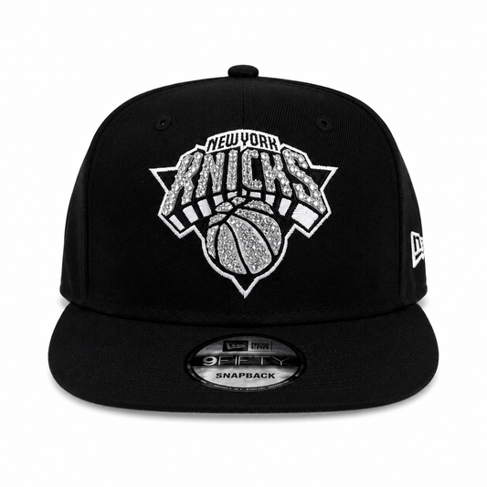 POLANCO-CAPS New York Knicks Iced-Out Black Logo Hat