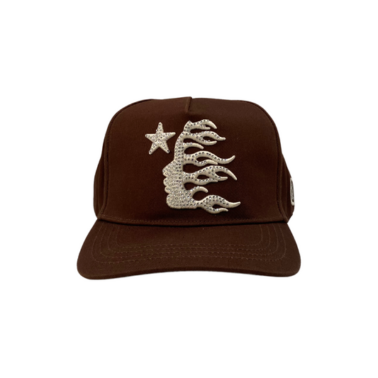 HELLSTAR Rhinestone Logo Hat (brown)