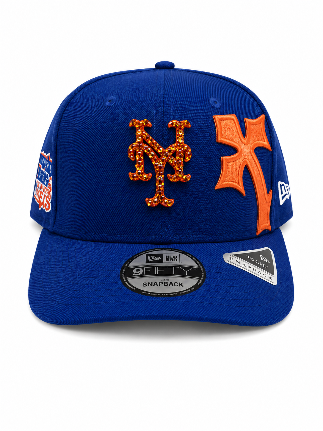 Polanco Caps New York Mets Iced-Out Blue Cross Hat